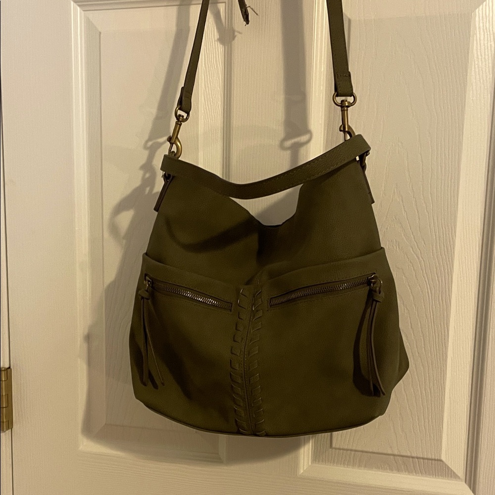 Sonoma Goods For Life large pocketbook. Leatherlook w/ long & short strap. NWOT